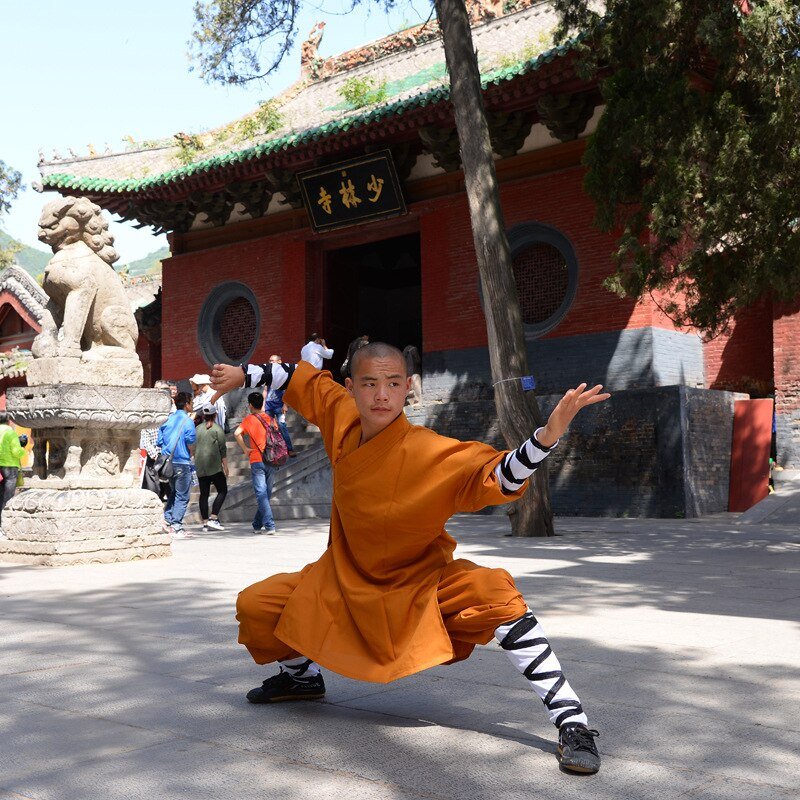 Gray Cotton Shaolin Temple Buddhist Monk Long Kung fu Socks Martial arts  Suit Tai chi Uniform Leg Guards Wraps